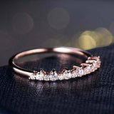 1.5ct Round Cut Diamond Wedding Band Half Eternity Women 14k Rose Gold Finish