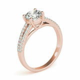 2.4ct Round Cut Diamond Split Shank Solitaire Engagement Ring 14K Rose Gold Over
