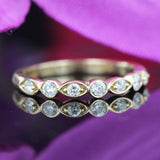 Half Eternity Stackable Wedding Ring Band 2ct Round Diamond 14k Yellow Gold Over