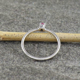 0.3ct Engagement Ring Oval Cut Pink Sapphire Solitaire 14k White Gold Finish
