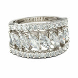 5Ct Marquise Round Cut Diamond Trio Set Wedding Band Ring 14K White Gold Finish
