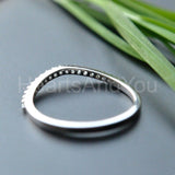 0.5ct Round Cut Moissanite Minimal Curved Stackable Band 14K White Gold Plated