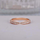 1ct Round Cut Diamond Wedding Band Half Eternity Channel Set 14k RoseGold Finish