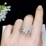 2.2ct Engagement Ring Round Cut Diamond Fleur De Lis 14k White Gold Finish