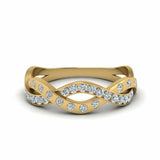 1ct Round Cut Diamond Half Infinity Wedding Ring Band 14k Yellow Gold Finish
