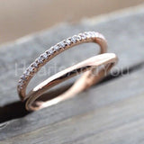 0.5ct Round Cut Moissanite Split Shank Engagement Ring 14k Rose Gold Plated