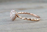 1.5ct Round Cut Diamond Engagement Ring 14k Rose Gold Finish Twisted Solitaire