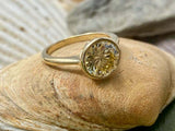 1.6ct Engagement Ring Round Cut Yellow Sapphire Solitaire 14k Yellow Gold Finish