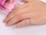 0.75ct Round Cut Pink Ruby Wedding Band Half Eternity 18k White Gold Finish