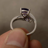2ct Trillion Cut Purple Amethyst Double Stone Engagement Ring 14k WhiteGold Over