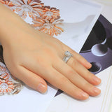 2.3ct Round Cut Diamond Engagement Ring 14k White Gold Finish Antique Bridal Set