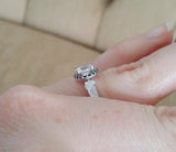 1Ct Round Diamond Sapphire Bird Design Band Engagement Ring 14K White Gold Over