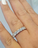 2.3ct Round Diamond Eternity Wedding Anniversary Ring Band 14k White Gold Finish