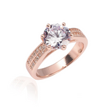 2.5ct Round Cut Diamond Engagement Ring 14k Rose Gold Finish Accents Solitaire