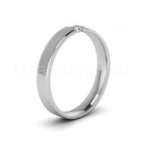 0.1ct Round Cut Moissanite Two Stone Tension Set Wed Band 14k White Gold Plated