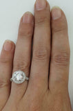 2ct Round Diamond Engagement Ring Dual Halo Cluster Accent 14k White Gold Finish