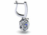 1ct Round Cut VVS1 D Diamond Classic Drop Earrings Women 14k White Gold Finish