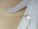 2.2ct Oval Cut Simulated Diamond Pave Accents Halo Ring 14k Yellow Gold Plated
