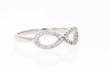 1.2ct Round Cut Diamond Engagement Ring Infinity Design 14k White Gold Finish