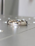 0.2ct Round Cut Moissanite Zig Zag Flush Set Wedding Band 14k White Gold Plated