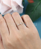 0.5ct Marquise Simulated Diamond Minimalist Wedding Band 14k Yellow Gold Plated