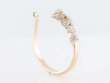 1ct Round Cut Diamond Engagement Ring Bypass Iced Design 14k Yellow Gold Finish