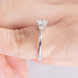 1.2ct Round Cut VVS1D Diamond Engagement Ring Three Stone 14k White Gold Finish