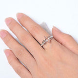 2ct Engagement Ring Marquise Cut Peach Morganite Split Shank 14k White Gold Over