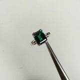 2ct Engagement Ring Cut Green Emerald Solitaire Women 14k White Gold Finish