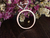 1ct Oval Cut Simulated Morganite Solitaire Engagement Ring 14k Rose Gold Plated