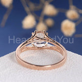 1ct Round Cut Simulated Morganite Dual Prong Split Band Ring 14k RoseGold Plated