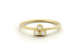 0.5ct Engagement Ring Round Cut Diamond Minimalist Trilogy 14k YellowGold Finish