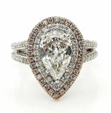 6Ct Oval Cut Diamond Cocktail Split Band Engagement Ring 14K White Gold Finish