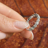 0.1ct Round Cut Moissanite Stackable Women Wedding Band 14k White Gold Plated