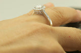 4Ct Cushion Cut DVVS1 Diamond Hidden Halo Engagement Ring 14K White Gold Finish