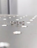 0.1ct Round Cut Moissanite Vintage-Inspired Wedding Band 14k White Gold Plated