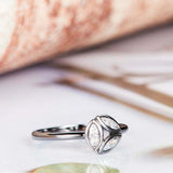 1.2ct Marquise Diamond Engagement Ring 3 Stone Leaf Design 14k White Gold Finish