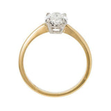 0.6ct Oval Cut Diamond Engagement Ring Solitaire Women 14k Yellow Gold Finish