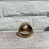 0.5ct Round Cut Moissanite Crescent Women Engagement Ring 14k Yellow Gold Plated