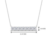 1ct Asscher Cut Diamond 7Stone Horizontal Pendant 14k White Gold Finish NO CHAIN
