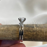 0.5ct Round Cut Moissanite Solitaire Band Wedding Ring Set 14K White Gold Plated