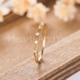 0.2ct Round Cut Moissanite Dainty Promise Wedding Band 14k Yellow Gold Plated