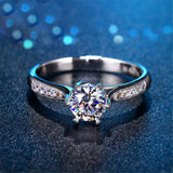 2.1ct Round Cut Diamond Engagement Ring 14k White Gold Finish Accents Solitaire