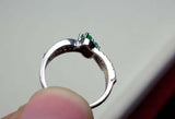 2.25ct Engagement Ring Round Cut Green Emerald Swirl Twist 14k White Gold Finish