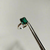 2ct Engagement Ring Cut Green Emerald Solitaire Women 14k White Gold Finish