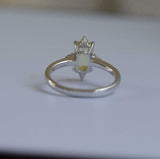 1.35ct Emerald Cut Yellow Sapphire Engagement Ring Solitaire 14k White Gold Over