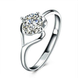 1.1ct Round Cut Diamond Engagement Ring 14k White Gold Finish Solitaire Split