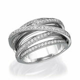 2ct Round Cut VVS1 Diamond Unique Design Wedding Ring Band 14k White Gold Finish