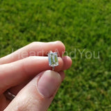 0.4ct Emerald Simulated Diamond Solitaire Engagement Ring 14k White Gold Plated