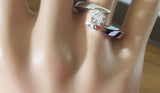 Bypass Tension Setting Engagement Ring 1ct Round Cut Diamond 14k White Gold Over